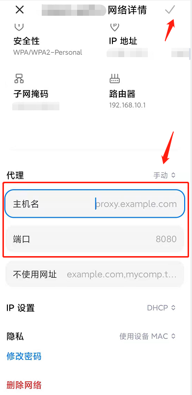 配置手动代理